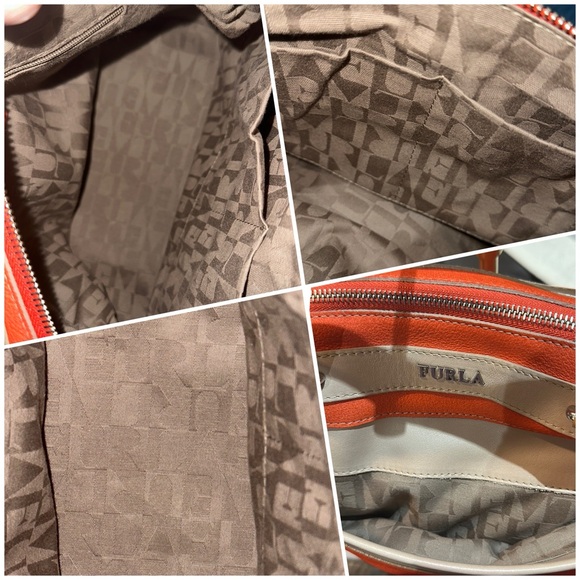 Authentic Furla Laila Bauletto Medium Satchel in Orange & Expresso Brown, EUC - Picture 16 of 16